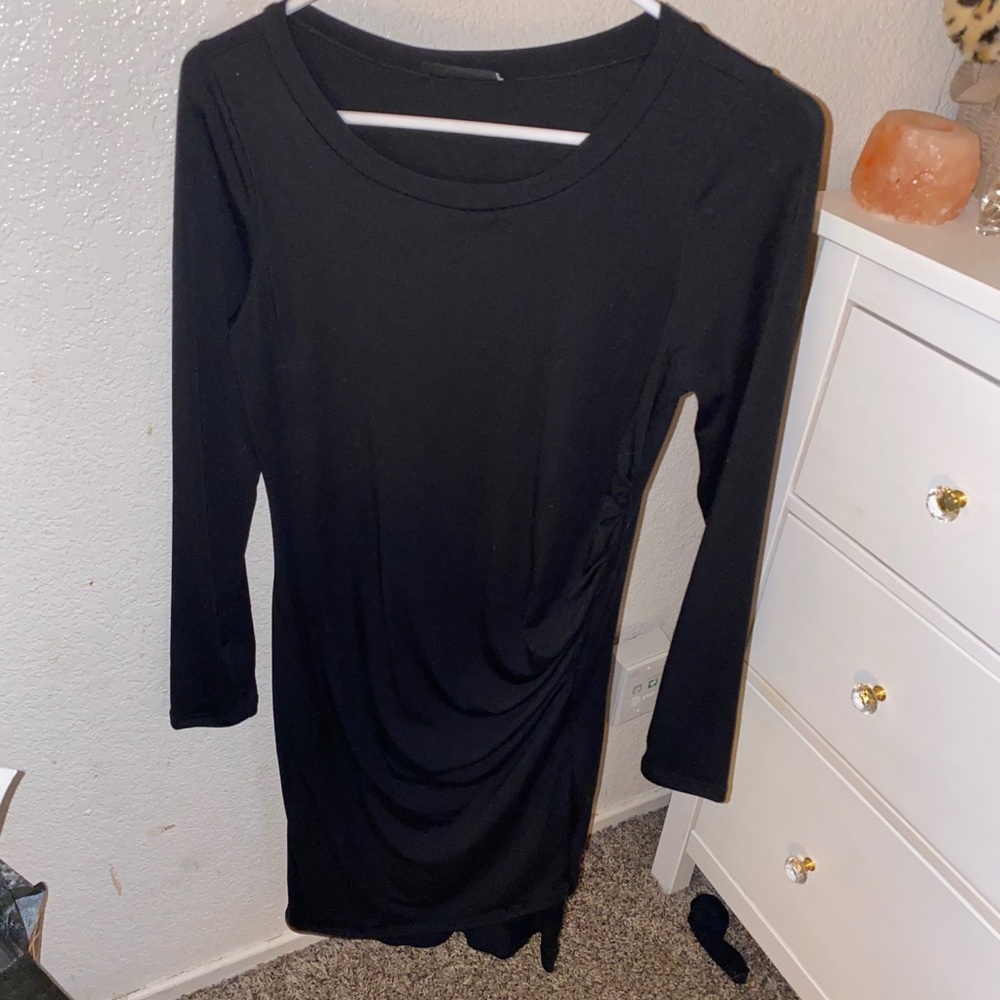 vici Long sleeve ruched knit dress